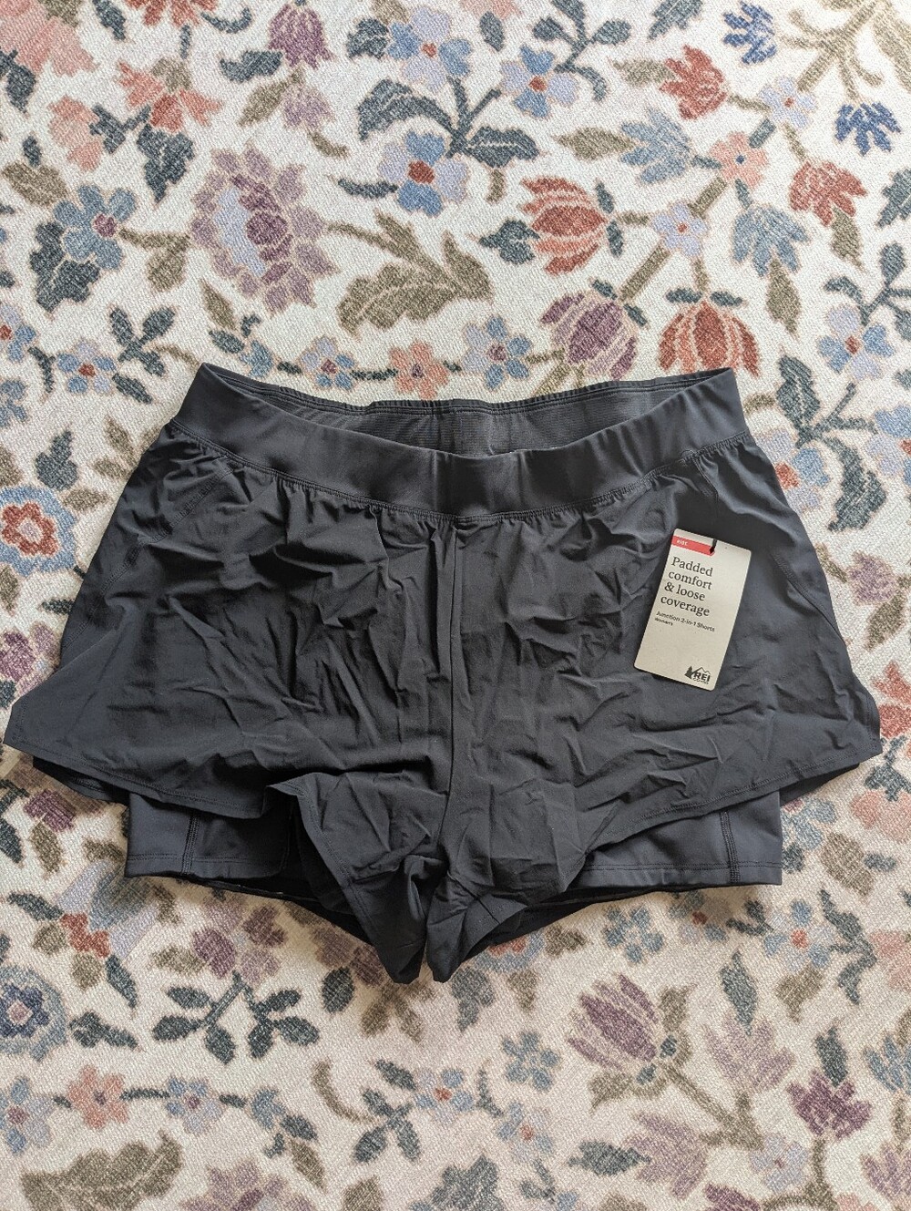 REI Women's Black 2-in-1 Padded Cycling Shorts